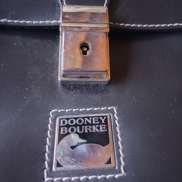 Dooney & Bourke Black Bag Made in Italy Purse with Lock and Key - Picture 6 of 15